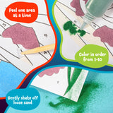 READY 2 LEARN Sand Art Gallery - Color by Number - Sea Life - Sand Art Kit for Kids - 10 Bright Colors - 4 Design Sheets with Frames - 2 Styluses READY 2 LEARN