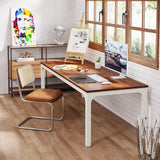 Tribesigns 2-Person Home Office Desk, 78.7" Extra Long Modern Desk, Double Workstation for Home Office, Work Desk for Two People (Walnut) Tribesigns