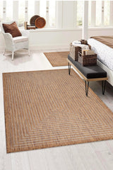 Adiva Rugs Outdoor Indoor Area Rug, Weather Resistant, Easy to Clean, Stain Resistant Floor Mat for Dining Room, Backyard, Deck, Patio (Wooden, 5' x 7') Adiva Rugs