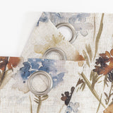 MYSKY HOME Floral Linen Curtains 84 inch Length 2 Panels Set Fall Patterned Semi Sheer Light Filtering Privacy Farmhouse Grommet Drapes for Living/Dining Room, Yellow, W52 x L84, Pack-2 MYSKY HOME