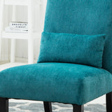 Roundhill Furniture Pisano Teal Blue Fabric Armless Contemporary Accent Chair with Kidney Pillow Roundhill Furniture