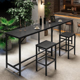 YATINEY 70.9" Bar Table and Chairs Set, Dining Table and Chair Sets, 3 Piece Counter Height Table and 2 Stools, Kithcen Table for Home Restaurant, Bar, Black BT09BB YATINEY