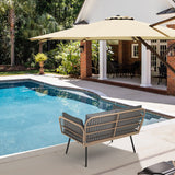 YITAHOME Patio Loveseat, All-Weather Wicker Rattan 2 Seater Sofa with Cushions & Lumbar Pillows, Outdoor Patio Furniture Set for Patio, Balcony, Backyard, Deck, Poolside - Grey YITAHOME