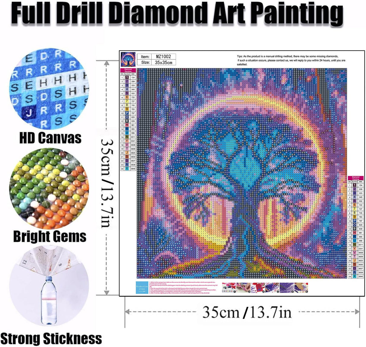 Ekuxom Tree of Life Diamond Art Kits for Adults, 5D Diamond Painting Kits for Adults Beginners, DIY Round Drill Diamonds Gem Art for Crafts Home Wall Decor 14x14inch Ekuxom