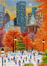 Fall Central Park Puzzles 1000 Pieces for Adults, Fun Fall Winter Snow Jigsaw Puzzle, Autumn Art Puzzle Collage as Home Decor BBOLDIN