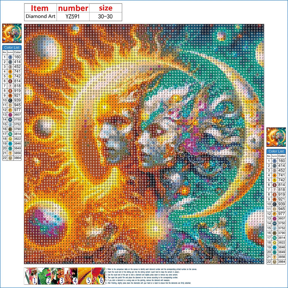 DPHERO DIY Sun and Moon Diamond Painting Kits for Beginners Adults,5D Diamond Art Kits,Round Full Drill Fantasy Diamond Painting Art,DIY Painting by Numbers Diamond Art Painting 12x12 inch DPHERO