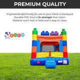 Crossover Building Blocks Inflatable Bounce House, Bouncy Jump Castle for Kids and Toddlers, Outdoor Birthday Party Jumping Bouncer, Commercial-Grade, Without Blower, 13 x 12 x 14.5 Ft Pogo Bounce House