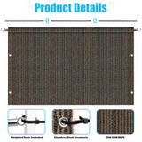 Amagenix 8' W x 12' L Mocha Pergola Sun Shade Canopy Replacement Cover, Privacy Screen with Grommets and Stainless Steel Weighted Rods for Outdoor Patio Amagenix