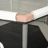 Square House Kids Trampoline, Aesthetic Indoor and Outdoor Toddler Trampoline with Safety Net, Basketball Hoop, 220lb Capacity, Ultra Safe No-Gap Design, Gifts for Boys & Girls (Sand, 5 FT) Square House