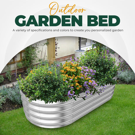 Utopia Home Galvanized Raised Garden Bed, 4 by 2 feet Lightweight Planter Boxes Outdoor with Easy Assembly, Large Garden Bed for Vegetables, Fruits, Flowers, Silver, Pack of 2 Utopia Home