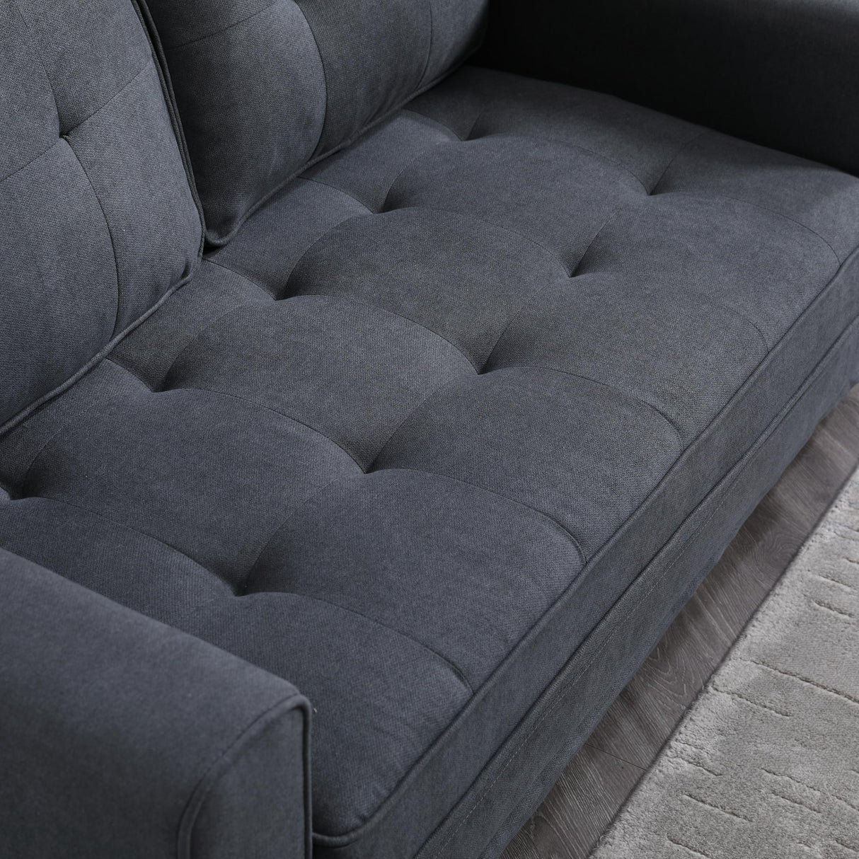 Eafurn Folding Pull Out Sofa Bed, 3 in 1 Convertible Sleeper Couch Floor Sofabed with Side Storage, Linen Upholstered Futon Loveseat Recliner for Living Room, Apartment, Small Space Eafurn