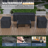 Amopatio Aluminum Patio Furniture Set, 6 Pieces Modern Patio Conversation Sets, Outdoor Sectional Metal Sofa with Coffee Table for Balcony, Garden, Dark Grey (Included Waterproof Covers) Amopatio