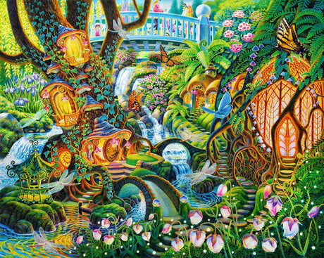 Springbok's Fairy Glen Garden 500 Piece Jigsaw Puzzle for Adults by Artist Sally Smith - Made in USA Springbok