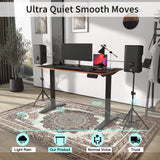 Monomi Height Adjustable Electric Standing Desk, 48 x 24 Inches Sit Stand up Desk, Memory Computer Home Office Desk (Black Frame+ Black Top) Monomi