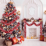 Sggvecsy 32.8Ft Christmas Snowflake Tinsel Garland Xmas Tree Decorations Red Christmas Metallic Twist Garland Ceiling Hanging Decorations for New Year Party Birthday Holiday Indoor Outdoor Supplies Sggvecsy