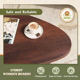 WLIVE Oval Coffee Tables, Modern Coffee Table for Living Room, Coffe Table for Small Space Home Office, Easy Assembly, 33.5" W x 18.9" D x 18.7" H, Espresso WLIVE