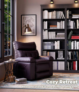 GarveeHome Oversized Recliner Chair - Faux PU Leather Manual Recliner for Adults, Lazy Chair with 1.5X Sponge Comfort Arm and Back for Living Room, Bedroom GarveeHome