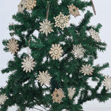 N&T NIETING 27pcs Wooden Snowflakes Shaped Embellishments Hanging Ornaments for Christmas Decoration N&T NIETING