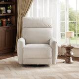 GarveeHome Power Recliner Chair, 270° Swivel Rocking Glider with USB Charging Port, Soft Chenille Upholstered Fabric, Ergonomic Modern Nursery Chair for Living Room, Bedroom, Nursery (Beige) GarveeHome
