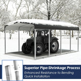 Xilingol 12x20 FT Metal Carport, Heavy Duty Carport Canopy with Galvanized Steel Frame and Roof, Outdoor Storage Shed, Car Tent Garage Shelter for Pickup, Truck, Boat and Tractor, Grey Xilingol