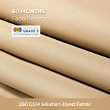 HOMSHADE 9FT Aluminum Outdoor Patio Umbrella, 5-Year Fade Resistant Market Table Umbrella, UPF50+ UV Protection with Push Button Tilt, Crank for Pool Deck and Garden (Beige) HOMSHADE