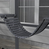 PawHut 9.2' Catio, Outdoor Cat Enclosure House, Wooden Feral Cat Shelter with Condos, UV and Waterproof Canopy, Suspension Bridges, Platforms & Multiple Doors for 3-6 Cats, Gray PawHut