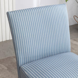Roundhill Furniture Botticelli Blue Stripe Upholstered Slipper Accent Chair Roundhill Furniture