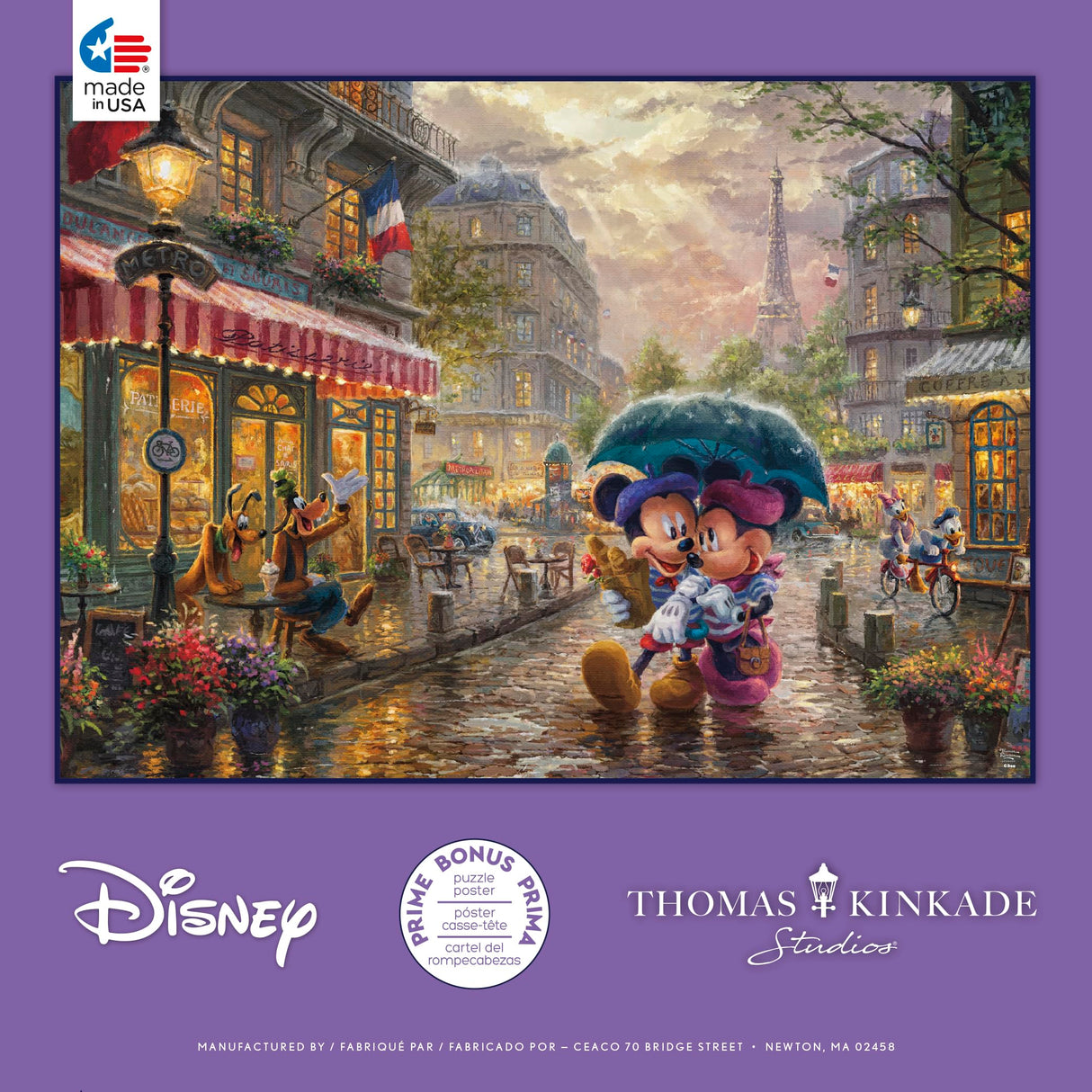 Ceaco - Thomas Kinkade - Disney - Mickey & Minnie in Paris - 1000 Piece Jigsaw Puzzle Ceaco