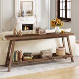 Tribesigns Farmhouse Console Entryway Table: 70.9 Inches All Wood Console Table for Entrance, 2 Tiers Narrow Long Behind Couch Sofa Table, Foyer Entry Table for Hallway, Living Room, Brown Tribesigns
