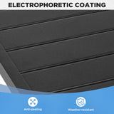 Yaheetech Outdoor Height Bar Table, Square Patio Bistro Table with Umbrella Hole and Slatted Metal Tabletop, Outside Furniture for Garden Lawn Poolside, Black Yaheetech