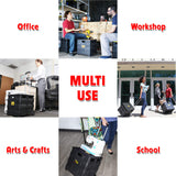 dbest products Quik Cart Collapsible Rolling Crate on Wheels for Teachers Tote Basket 80 lbs Capacity, Made from Heavy Duty Plastic Used as a Seat, Black dbest products