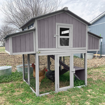 Aivituvin Chicken Coop Folding Poultry Cage Quick Assembly Hen House with Nesting Box,26ft² for 4-6 Chickens - WoodArtSupply