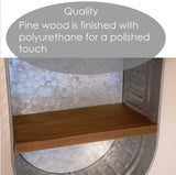 Galvanized Wash Tub with Shelves | Rustic Bathroom Décor | Farmhouse Rustic Bathroom Shelves | Metal Wash Tub Cubby | Galvanized Shelf Wall BARWOOD