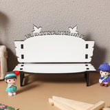 Ipetboom Office Practice White Embryo DIY Crafts Sublimation Blank Chair Decor Table Ornament DIY Chair Craft Sublimation Photo Bench Sublimation Decoration Wooden Doll House Dining Table Ipetboom