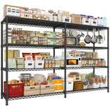 REIBII 72.8" W Storage Shelves Load 1500LBS, 4 Tier Metal Shelving Unit Wire Shelving for Storage Rack Heavy Duty Metal Shelves for Garage Pantry Kitchen, 17.7" D x 72.8" W x 59" H REIBII