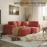 Dowinx 107'' Modular Sectional Sofa Couch with Chaise, No Assembly Required, Modern Woven-Textured Upholstery, Convertible L-Shaped Design for Living Room – Rust Brown Dowinx