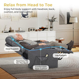 VUOVUS Power Lift Recliner Chair for Elderly, Electric Recliner with Remote Control, Adjustable Footrest, PU Leather Living Room Recliner with Cup Holders and Side Pockets (Light Grey) VUOVUS