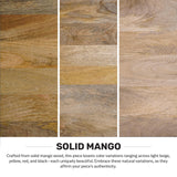 SIMPLIHOME Rayburn Drum Coffee Table - 38 inch Wide Solid Mango Wood Round Living Room Table in Natural, Modern Industrial Center Table for Family Room with Black Metal Legs and Large Surface SIMPLIHOME