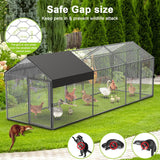 Large Metal Chicken Coop Chicken Run with Cover for 10-12 Chickens 120"×40"×40" Portable Poultry Cage Hen House Outdoor Backyard Farm Animal Enclosure Crate Pet Playpen Exercise Pen for Rabbit Duck AIMUCT