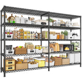 REIBII 73''W Storage Shelves Load 1650 LBS Metal Shelving 5-Tier Wire Shelving Unit for Storage Rack Adjustable Heavy Duty Metal Shelves for Pantry Kitchen Garage, 17.7" D x 73" W x 71" H REIBII