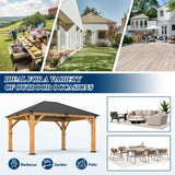 COVERONICS 13FT x 15FT Outdoor Spruce Wood Gazebo - Patio Wooden Frame Gazebo with Galvanized Steel Roof, Heavy-Duty Hardtop Gazebos for Garden, Poolside, Deck, Backyard COVERONICS