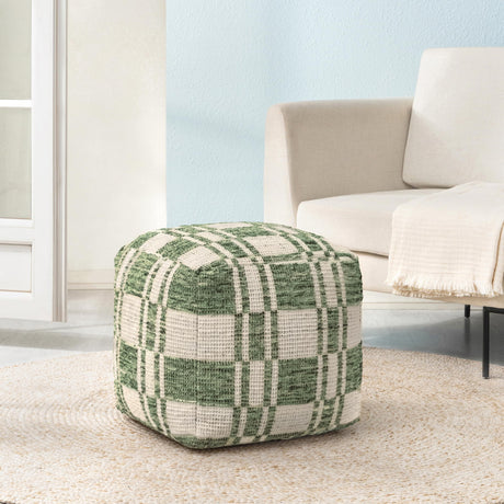 Anji Mountain 100% Handmade & Handcrafted Comfortable Home Décor Pouf Ottoman Footrest for Living Room, Bedroom, Nursery, Kidsroom, Patio Furniture - (20" x 20" x 20" - Green) Anji Mountain