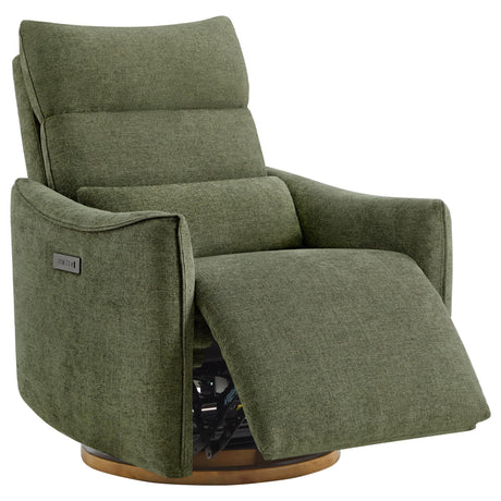 CHITA Swivel Rocker Recliner Chair, Power Nursery Glider Recliner, Nursery Rocking Chair with Adjustable Power Headrest, FSC Certified, Solid Wood Base, Moss Green CHITA