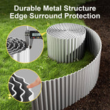 Land Guard Corrugated Garden Edging Border,6" x 50' Landscape Paver Edging, Tall Landscape Edging, Fence for Garden, Flower Bed, Lawn and Landscape Edging (Silver) Land Guard