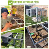 GUTINNEEN Chicken Coop Outdoor Rabbit Hutch with Run for Rabbits, Chickens, Ducks, and Guinea Pigs, 61.5" L x 40.9" W x 24.8" H GUTINNEEN
