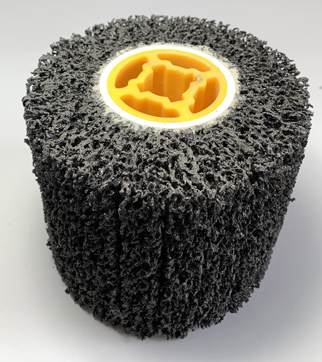 Signi Poly Strip Abrasive Drawing Wheel,Clean & descale welds,Paint Rust and Oxidation Wheel Remover Wheel, Polisher Sander Wire Draw for Hand held Polishing Machine (120x100x19mm) SIGNI