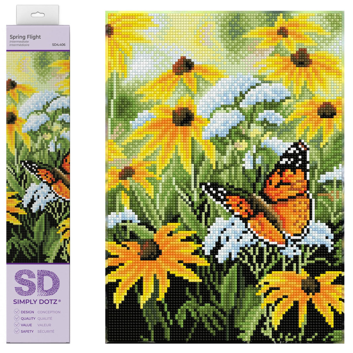 DIAMOND DOTZ Spring Flight Diamond Painting Kits for Adults - Diamond Art Kits a Relaxing Creative Craft Kit with Dotz Gems 13.8x9.8 DIAMOND DOTZ