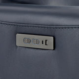 CHITA Genuine Leather Power Recliner Chair for Adults, Electric Wall Hugger Recliner for Small Spaces, Modern Living Room and RV Recliner Chair with Power Headrest & Charging Ports, Dark Blue CHITA