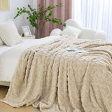 Aganear Fleece Throw Blanket - Cozy Soft Lightweight Fuzzy Throw Blanket for Women Portable Throw Blankets for Couch, Warm Present for Birthday, Christmas, Halloween, Housewarming(50"x60", Khaki) Aganear