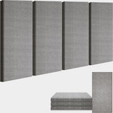 BUBOS 4 PCS Acoustic Panels,24''x12'' Fabric Soundproof Wall Panels,Self-adhesive Sound Absorbing Panels for Studios, Office, Home Theater (Dark Grey) BUBOS